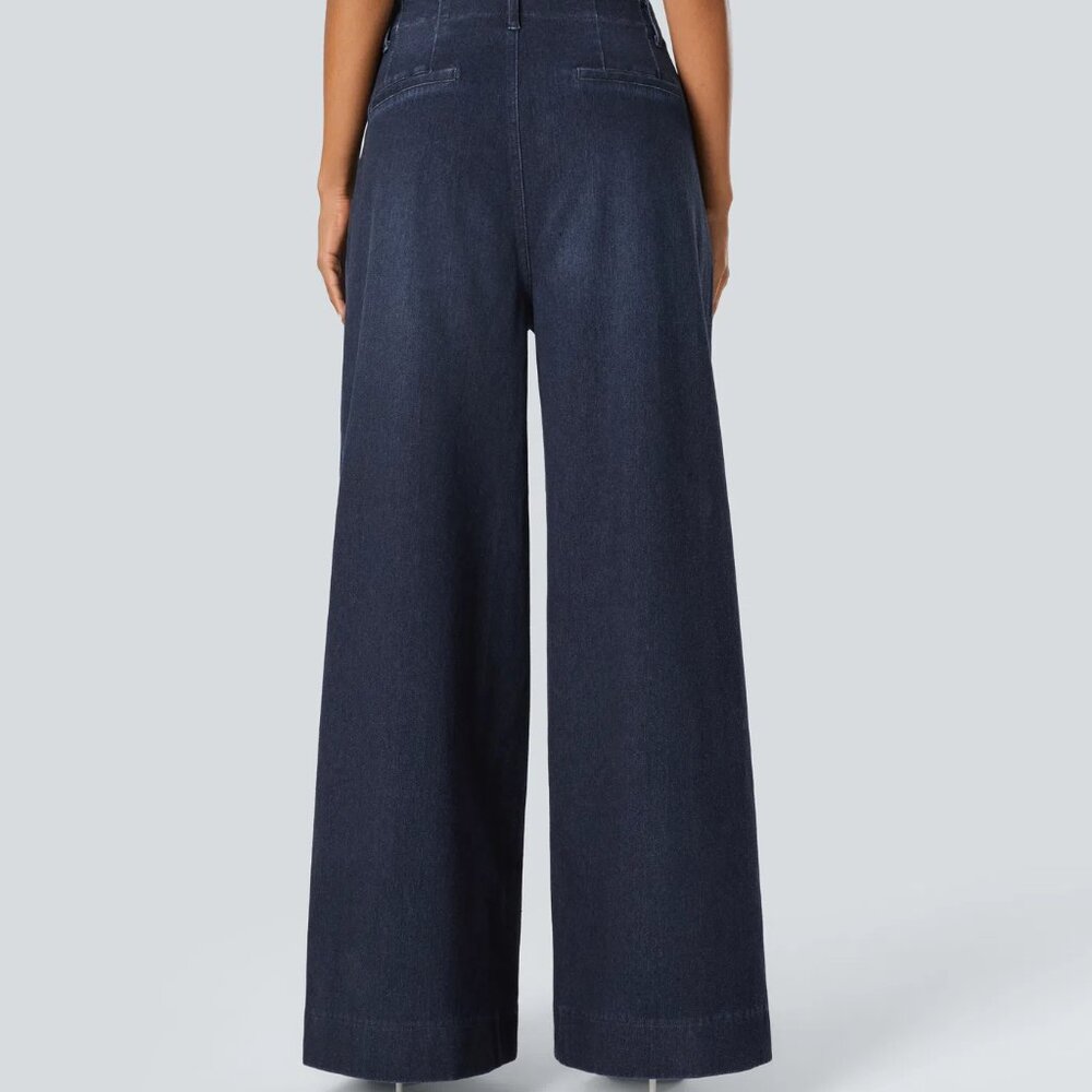 HALARA Women's Dark Blue Wide-Leg Jeans - Picture 2 of 4